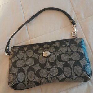 Coach Grey and Black Wristlet